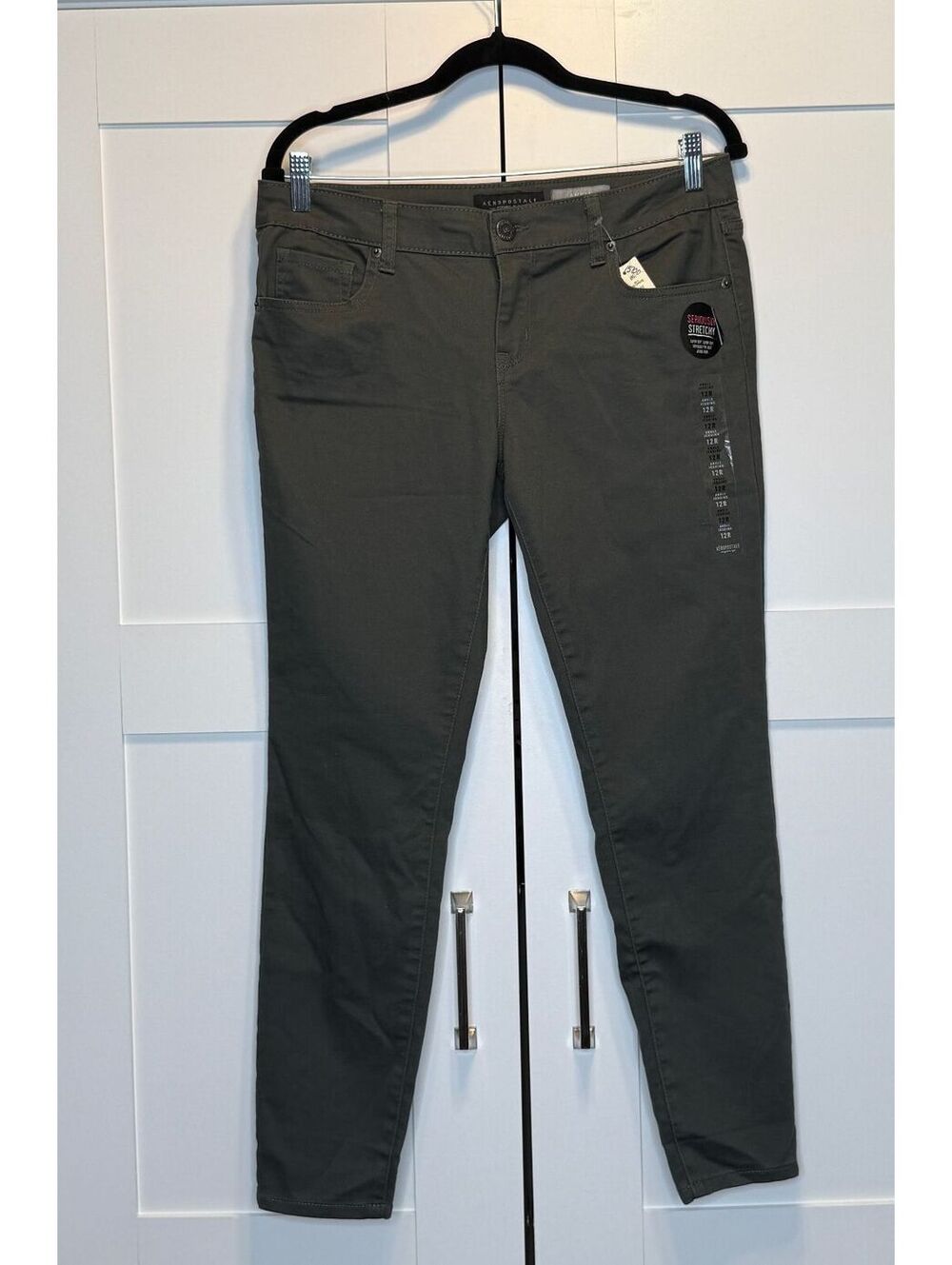 Aeropostale Seriously Stretchy Olive Green Jeans Women's Size 12 R New With Tags